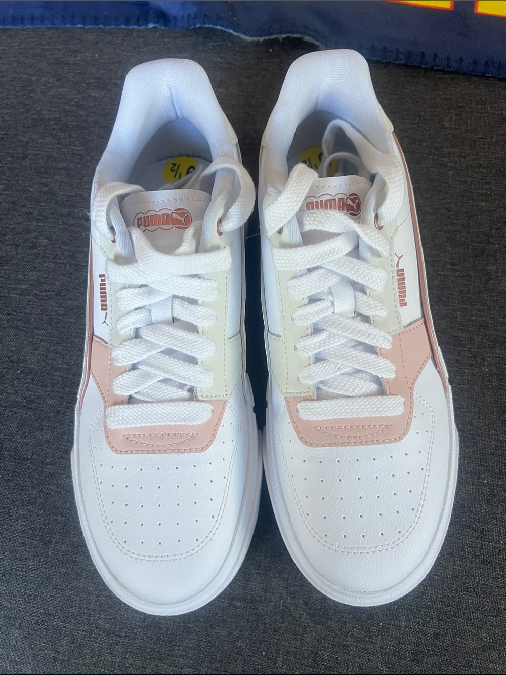 Puma Women's White Sneakers with Light Pink Accents - Picture 2 of 4